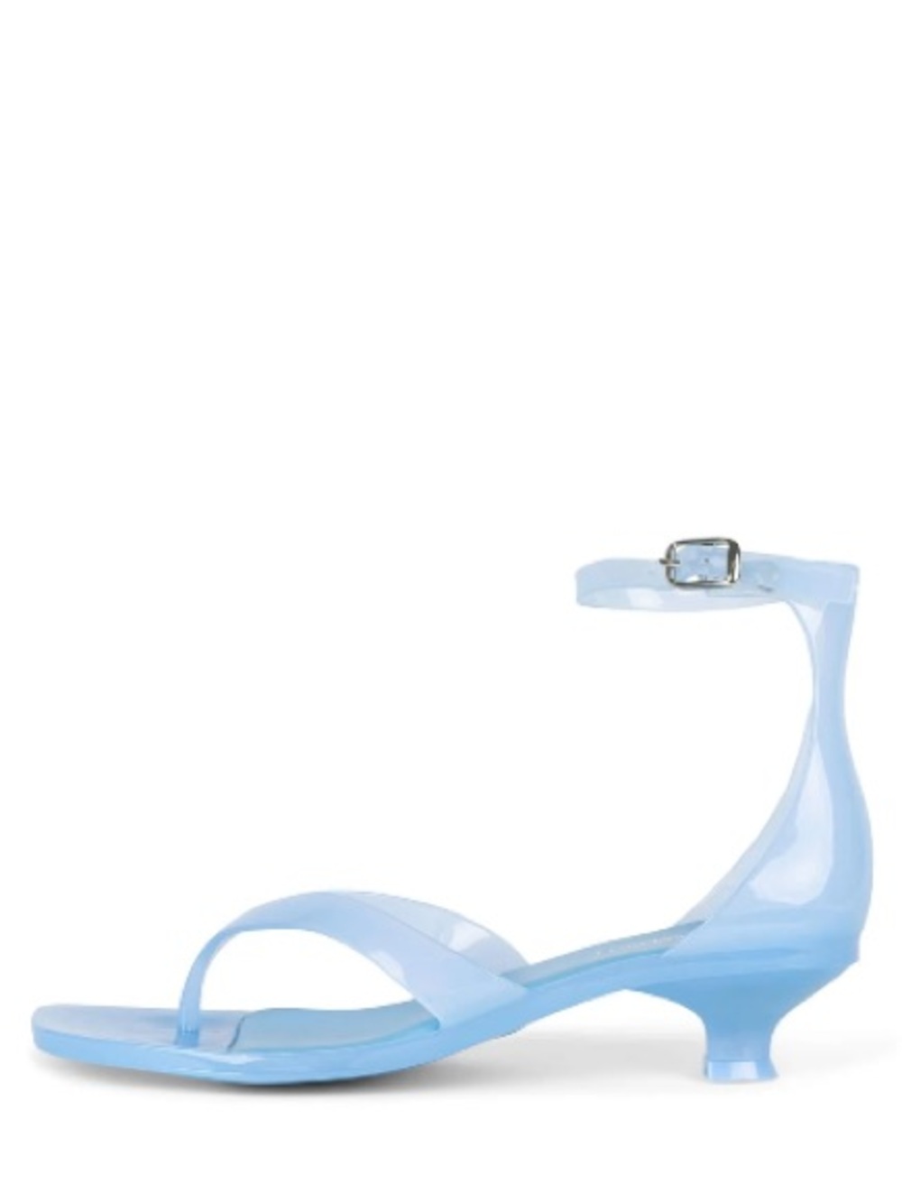 NEW Jeffrey Campbell GUMMY-THG Light Blue Size 9 Jelly Thong Kitten Heel Sandal - Picture 6 of 7